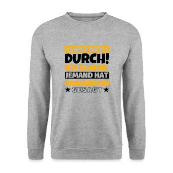 Braunbären - Unisex Pullover - Weißgrau meliert - Vorne - Alina (178cm) & Michal (187cm)