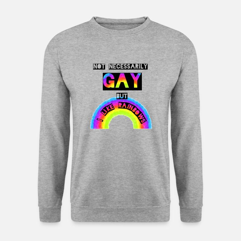 I like rainbows - Unisex Pullover - Weißgrau meliert