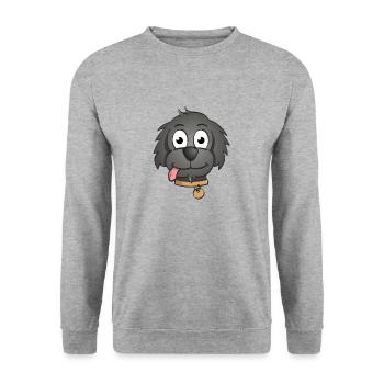 Cheerful illustration of a dog's head. - Unisex Sweatshirt - salt & pepper - Front - Alina (178cm) & Michal (187cm)