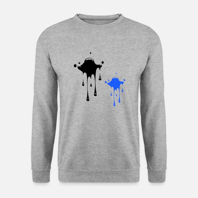 Fleck Klecks - Unisex Pullover - Weißgrau meliert