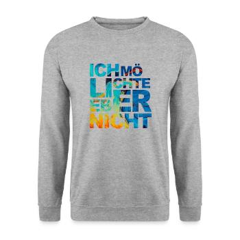 Bartleby der Schreiber - Ich möchte lieber nicht - Unisex Pullover - Weißgrau meliert - Vorne - Alina (178cm) & Michal (187cm)
