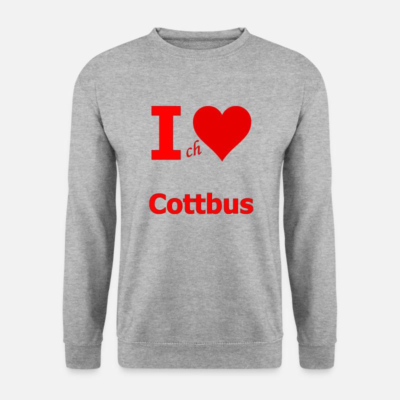 Ich liebe Cottbus - Unisex Pullover - Weißgrau meliert
