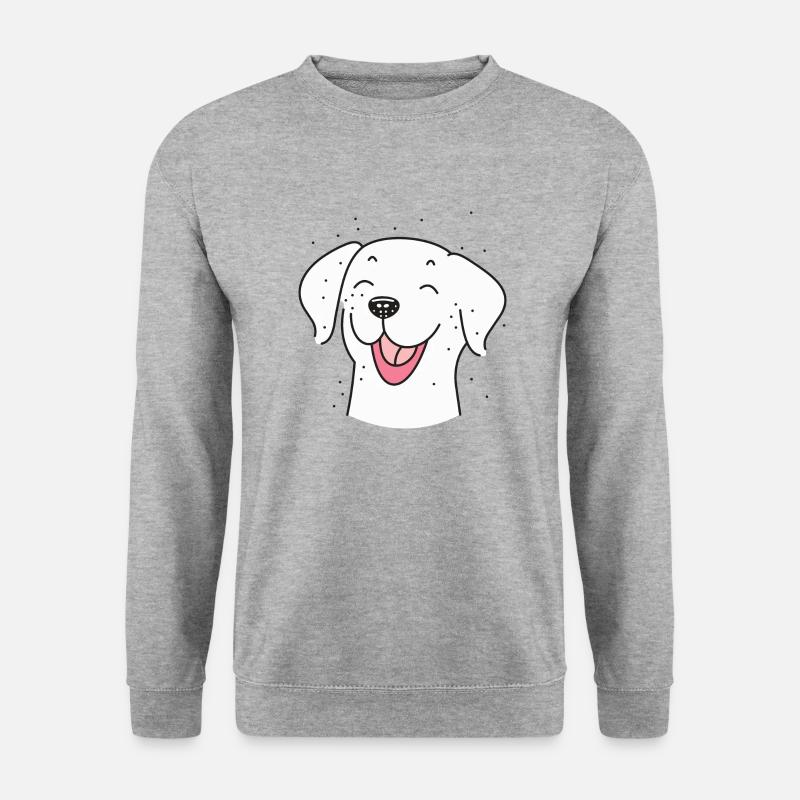 Dog smile - Unisex Pullover - Weißgrau meliert