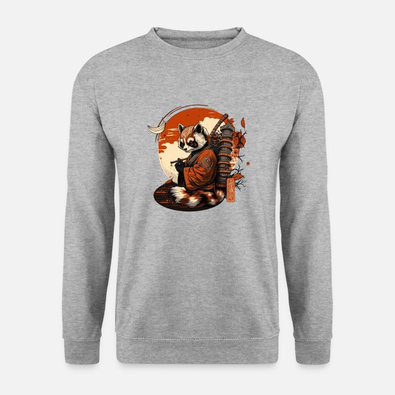Roter Panda 5 - Unisex Pullover - Weißgrau meliert