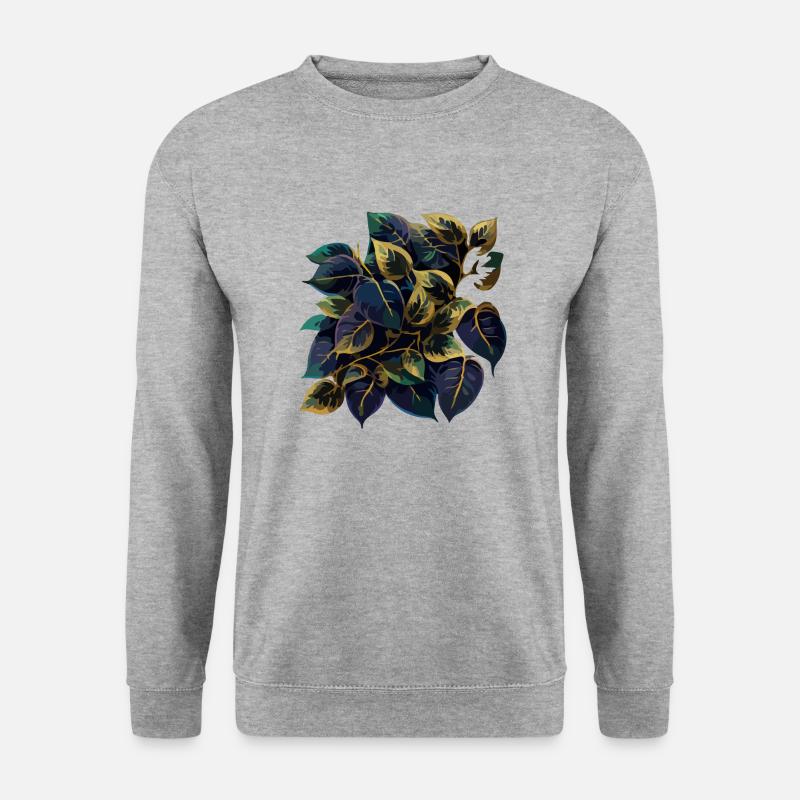 Natürliche Blätter - Unisex Pullover - Weißgrau meliert