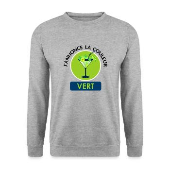 annonce couleur vert mojito morito alcool humour - Sweat-shirt Unisexe - gris chiné - Devant - Alina (178cm) & Michal (187cm)