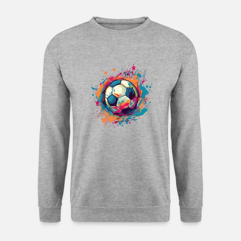 Kunstfußball - Unisex Pullover - Weißgrau meliert