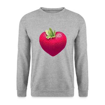 Fraise - Sweat-shirt Unisexe - gris chiné - Devant - Alina (178cm) & Michal (187cm)