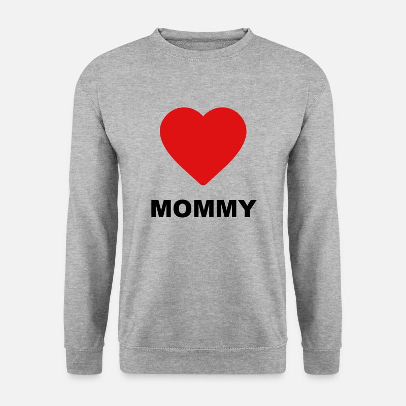 Süßes "Mommy" Design für Ihn - Unisex Pullover - Weißgrau meliert