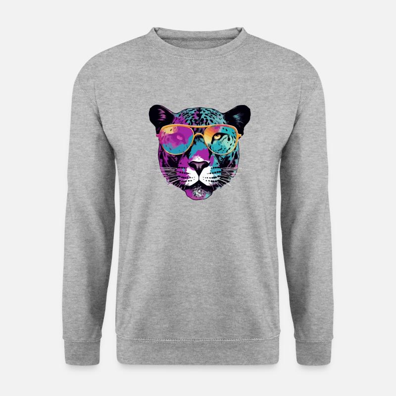 Gret der Panther - Unisex Pullover - Weißgrau meliert