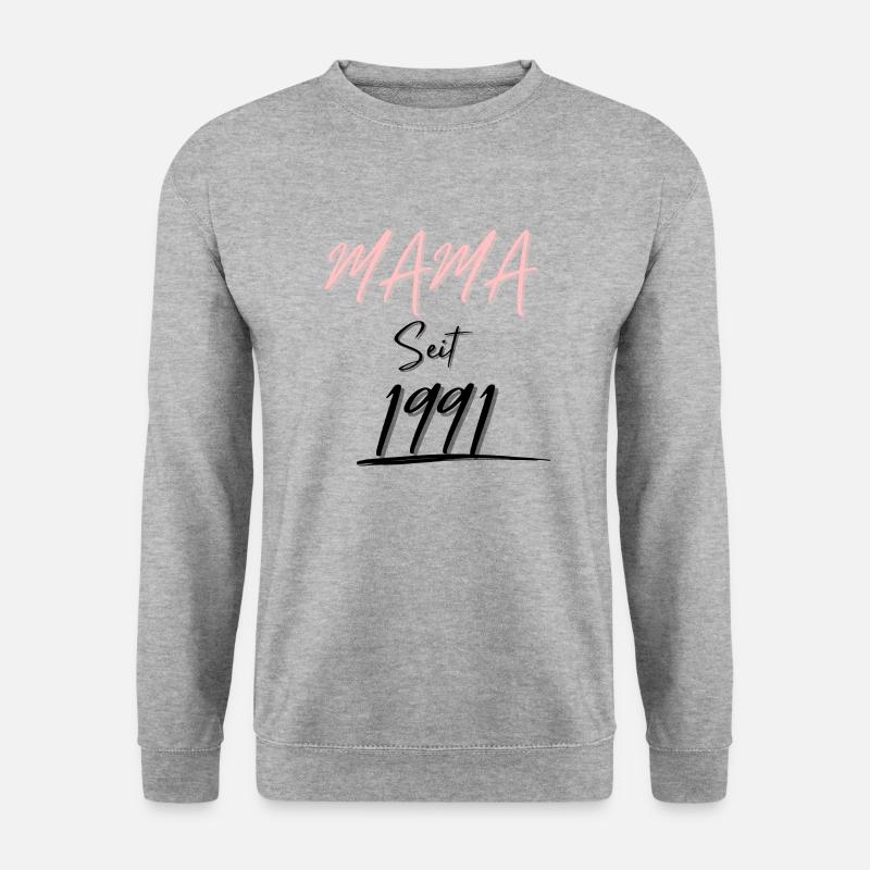 MAMA Seit 1991 - Unisex Pullover - Weißgrau meliert
