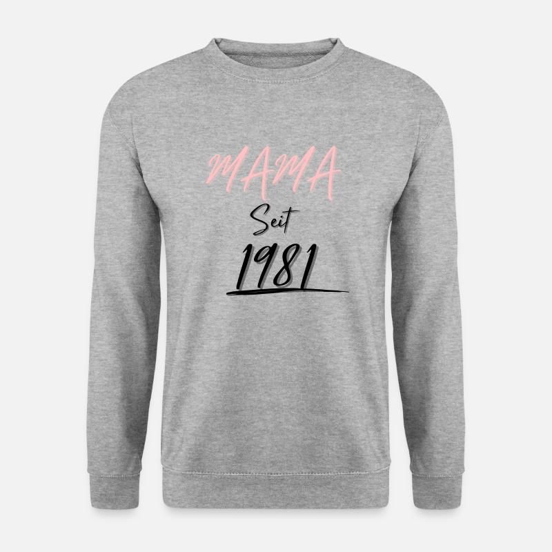 MAMA Seit 1981 - Unisex Pullover - Weißgrau meliert
