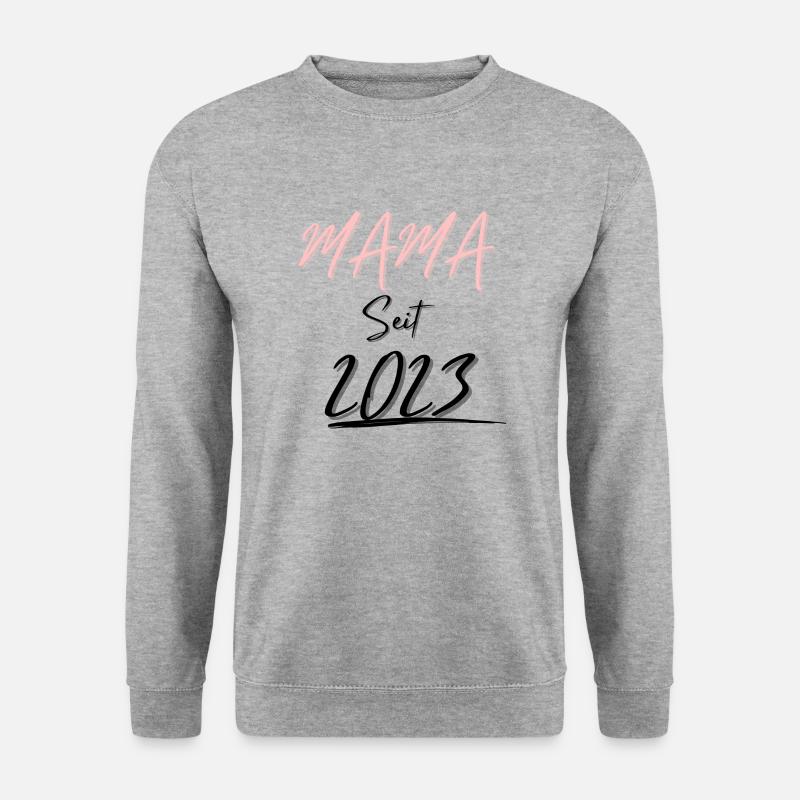 MAMA Seit 2023 - Unisex Pullover - Weißgrau meliert