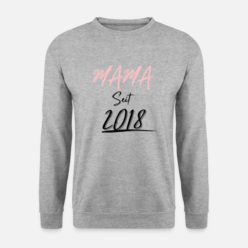 MAMA Seit 2018 - Unisex Pullover - Weißgrau meliert