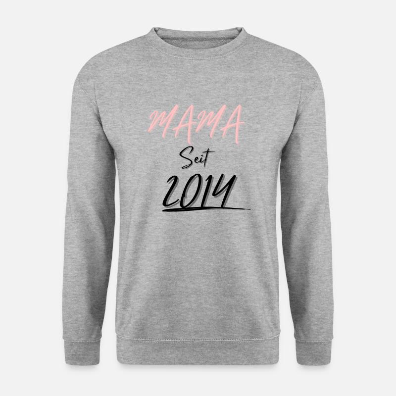 MAMA Seit 2014 - Unisex Pullover - Weißgrau meliert