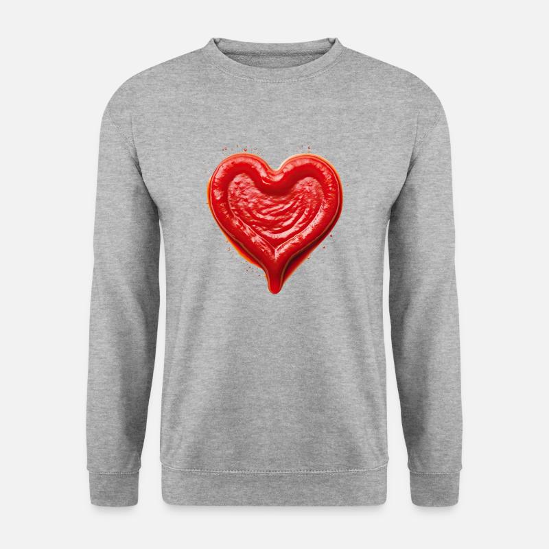 I love ... Ketchup - Unisex Pullover - Weißgrau meliert