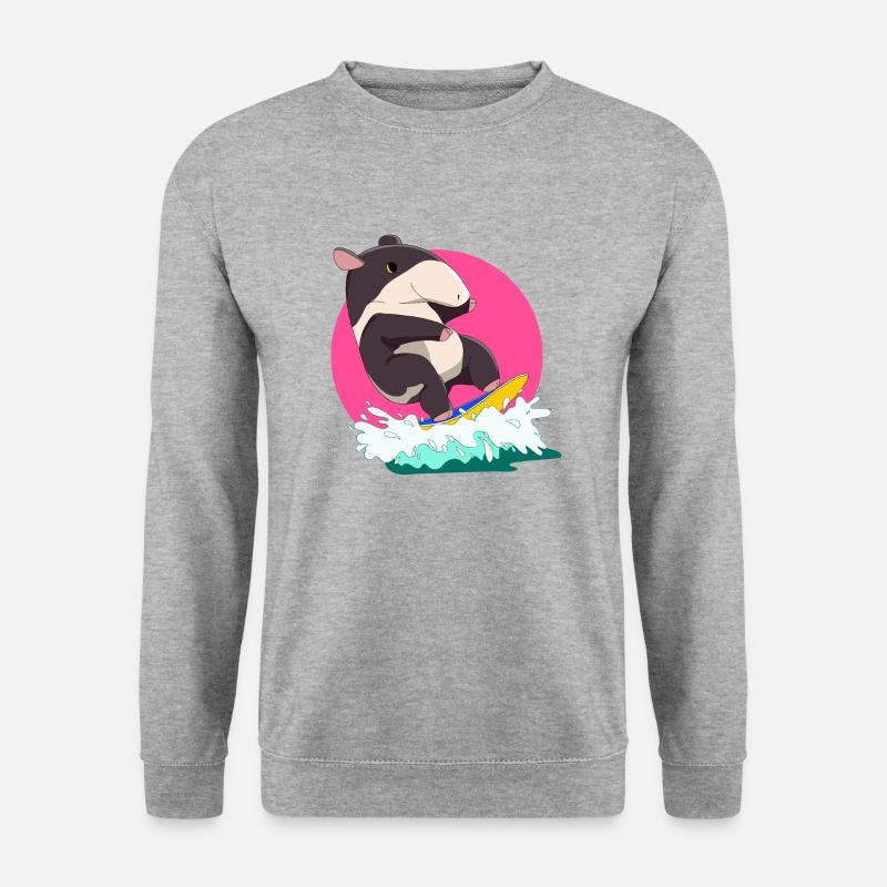 Surfing Surf Tapir Loco Animal Squad - Unisex Pullover - Weißgrau meliert
