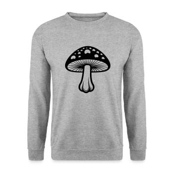 Pilz - Unisex Pullover - Weißgrau meliert - Vorne - Alina (178cm) & Michal (187cm)