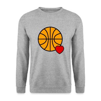 Love Basketball - Unisex Sweatshirt - salt & pepper - Front - Alina (178cm) & Michal (187cm)