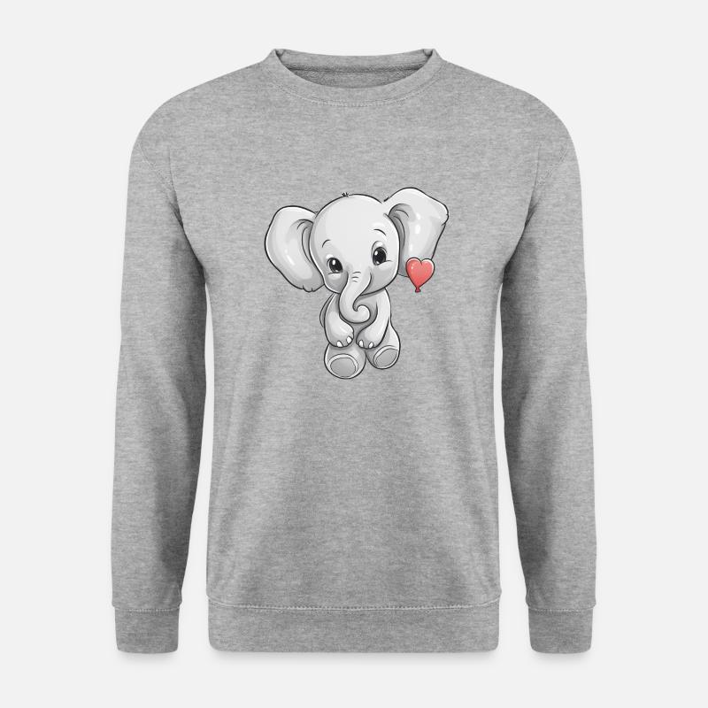 Elephant with heart - Unisex Sweatshirt - salt & pepper