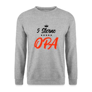 opa 5 sterne 2 - Unisex Pullover - Weißgrau meliert - Vorne - Alina (178cm) & Michal (187cm)