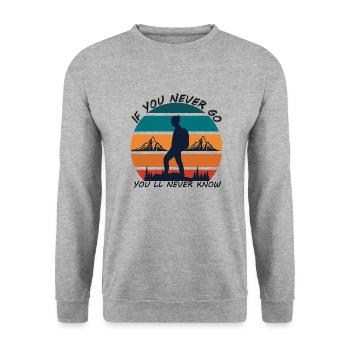 Trevel NOW - Unisex Pullover - Weißgrau meliert - Vorne - Alina (178cm) & Michal (187cm)