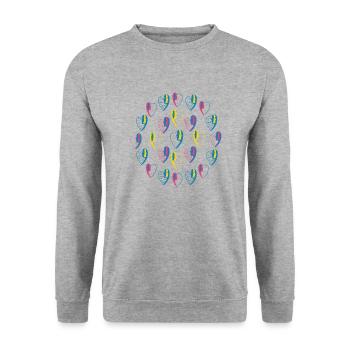Rosace d'amour . - Sweat-shirt Unisexe - gris chiné - Devant - Alina (178cm) & Michal (187cm)