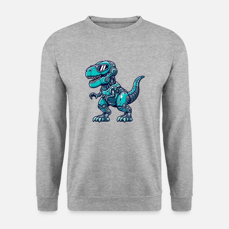 T-Rex Cyborg Dinosaur - Unisex Sweatshirt - salt & pepper