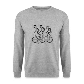 Bicycle // Monkey on Bike (black) - Unisex Sweatshirt - salt & pepper - Front - Alina (178cm) & Michal (187cm)