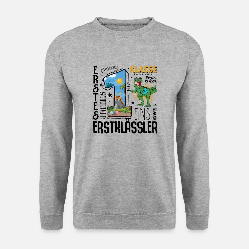 1st class Dino T-Rex - Unisex Sweatshirt - salt & pepper