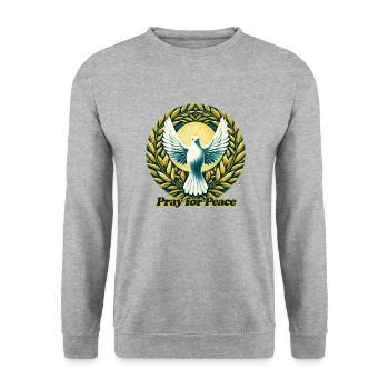 Priez pour la paix - Sweat-shirt Unisexe - gris chiné - Devant - Alina (178cm) & Michal (187cm)
