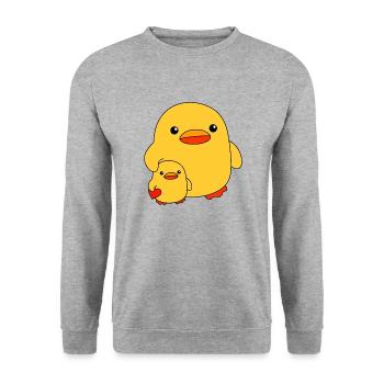 Baby Duck Child Sister Brother Ducks Siblings - Unisex Sweatshirt - salt & pepper - Front - Alina (178cm) & Michal (187cm)
