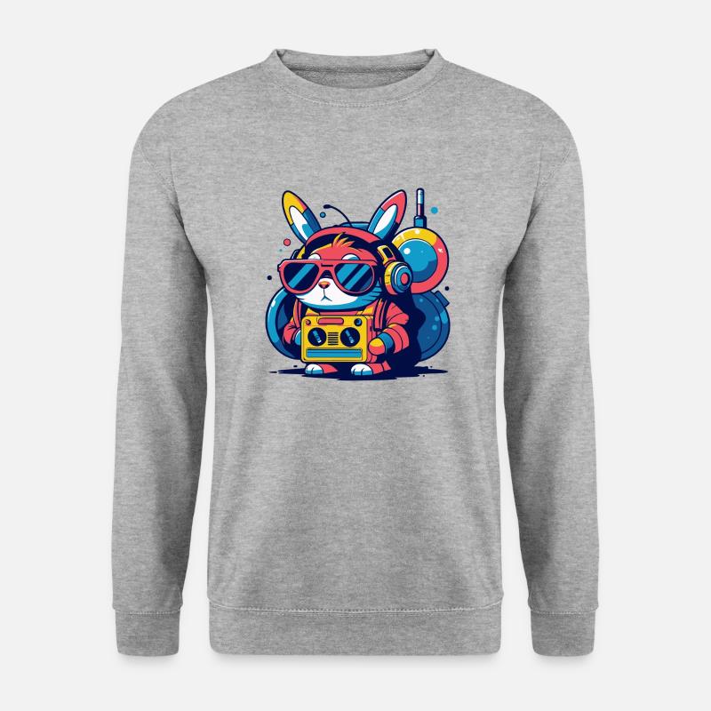 Mr Cyber Bunns 2 - Unisex Pullover - Weißgrau meliert