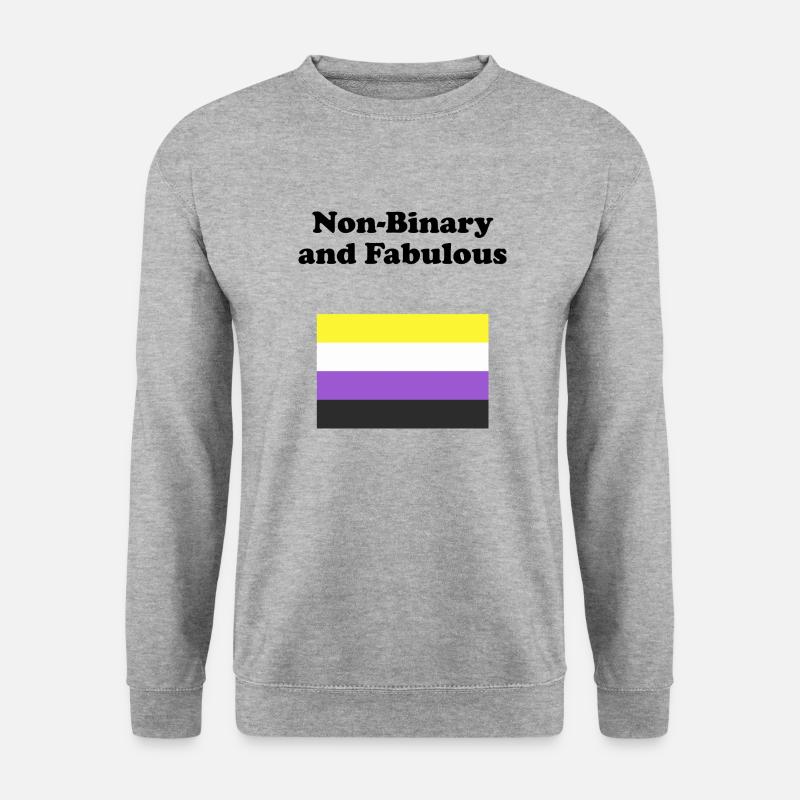 Non Binary and Fabulous - Unisex Sweatshirt - salt & pepper