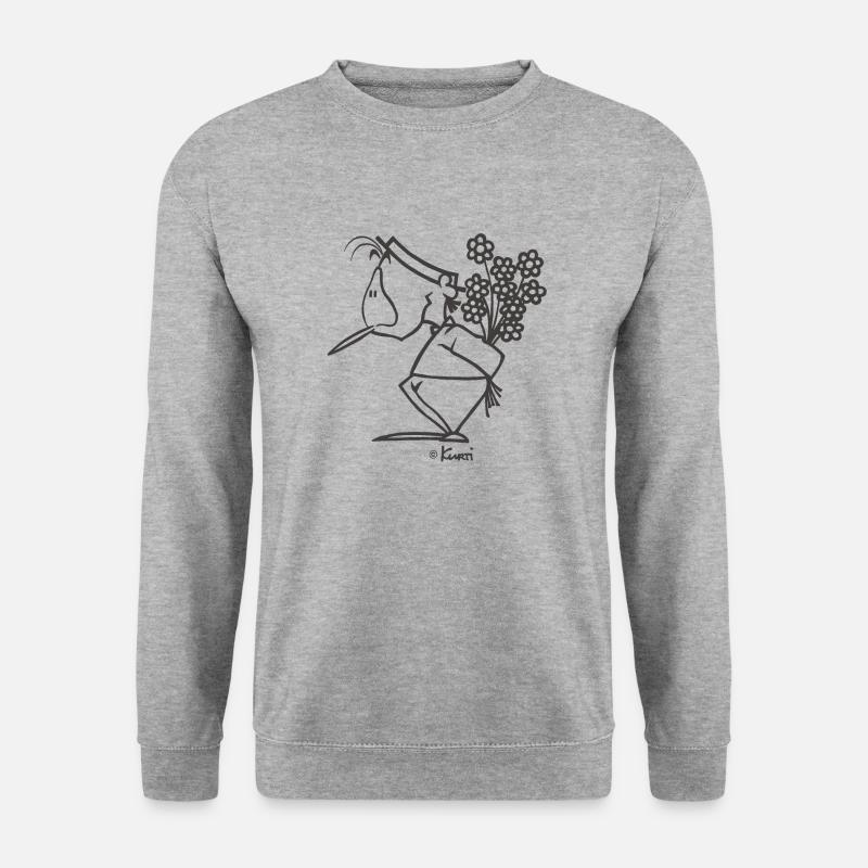 Kurti Blumen - Unisex Pullover - Weißgrau meliert
