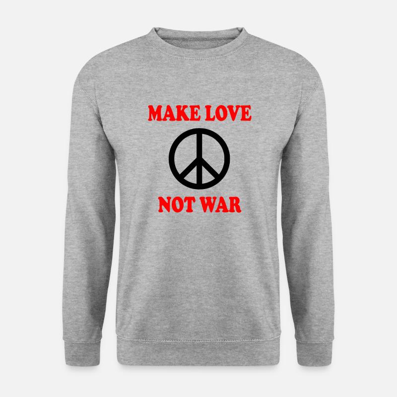 Make love not war - Unisex Pullover - Weißgrau meliert