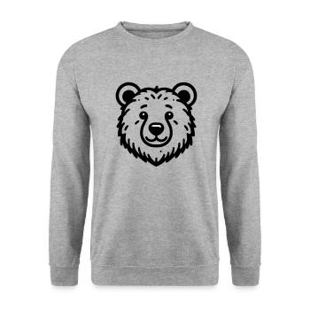Ours - Sweat-shirt Unisexe - gris chiné - Devant - Alina (178cm) & Michal (187cm)