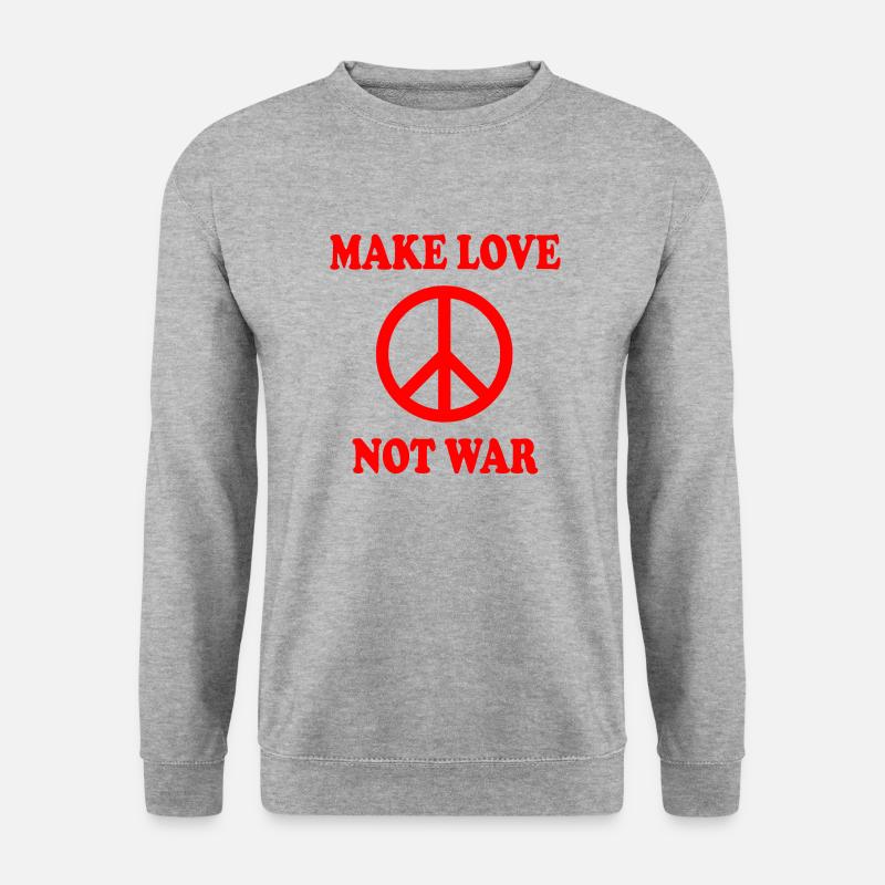 Make love not war - Unisex Pullover - Weißgrau meliert