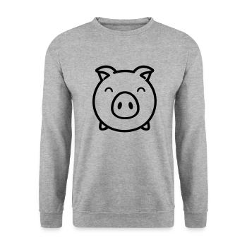 pig - Unisex Sweatshirt - salt & pepper - Front - Alina (178cm) & Michal (187cm)