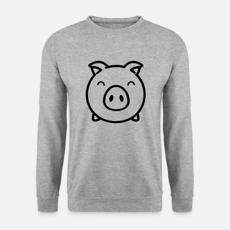 Schwein - Unisex Pullover - Weißgrau meliert