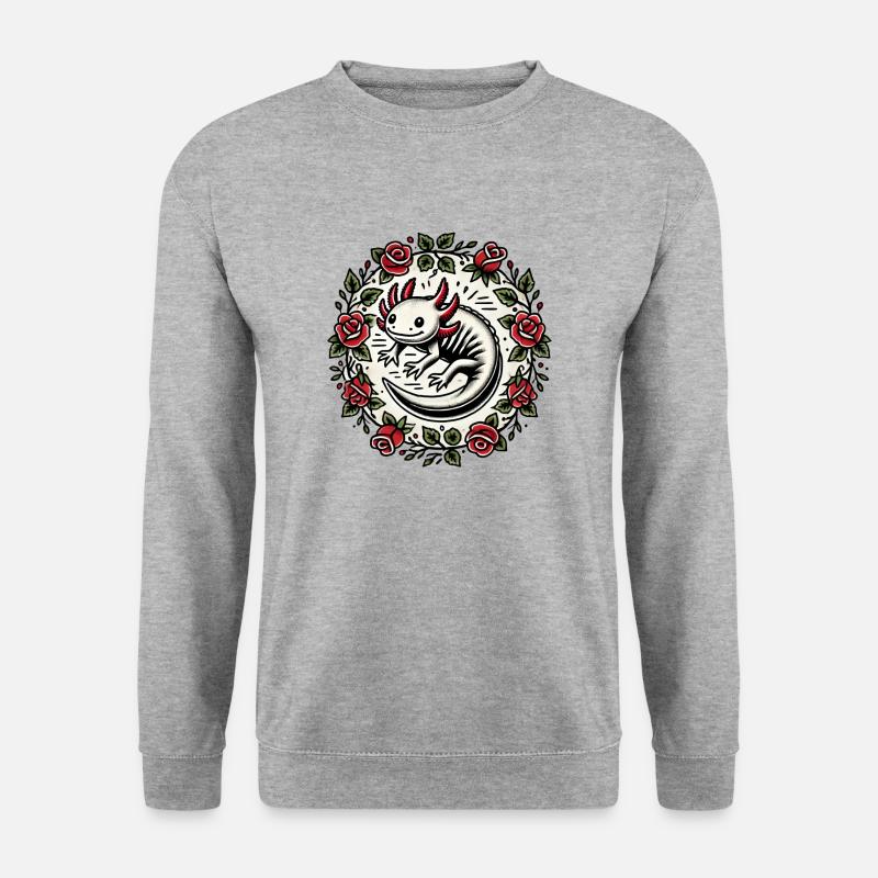 Axolotl - Unisex Pullover - Weißgrau meliert