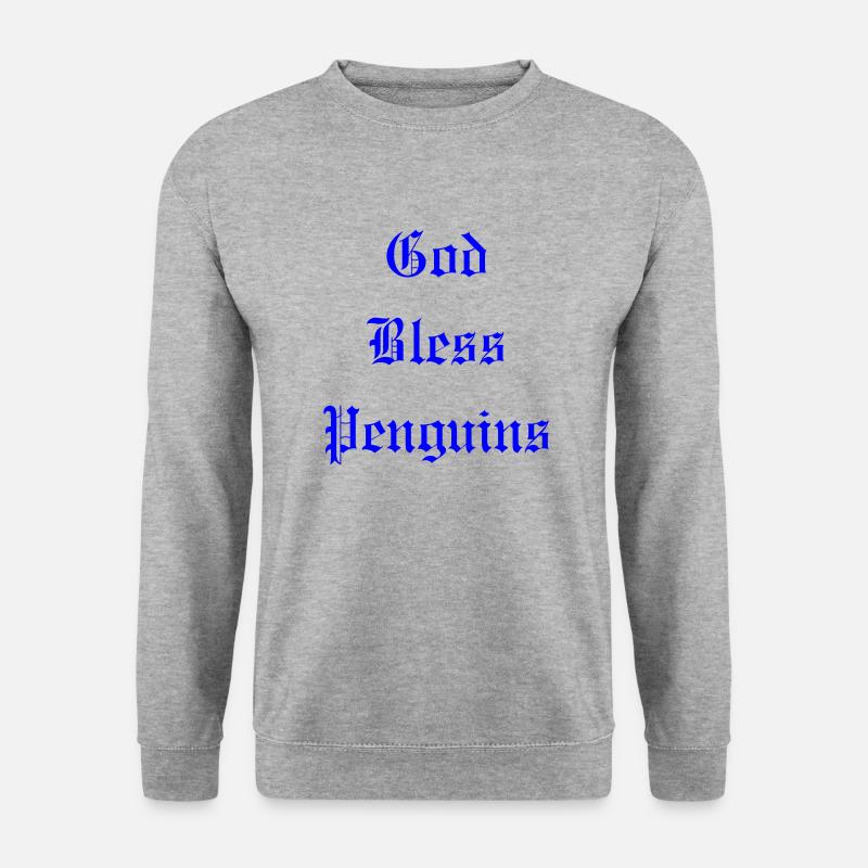 GodBlessPenguins - Unisex Pullover - Weißgrau meliert