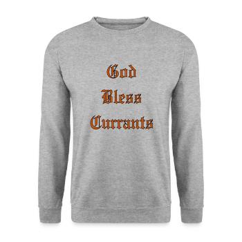 GodBlessCurrants - Unisex Sweatshirt - salt & pepper - Front - Alina (178cm) & Michal (187cm)