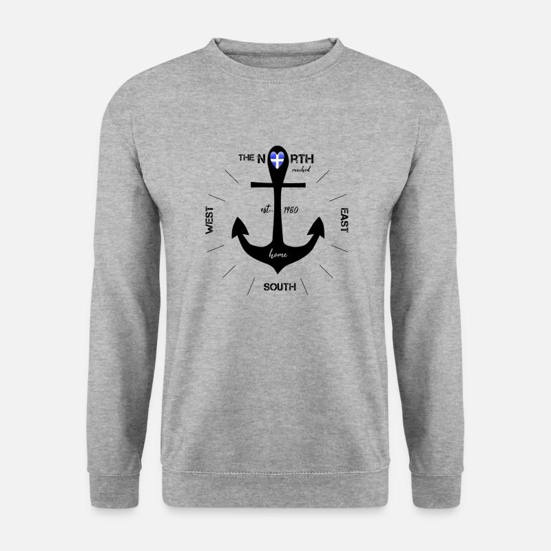 Anker Finnland Kompass - Unisex Pullover - Weißgrau meliert