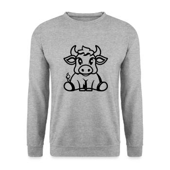 Vache - Sweat-shirt Unisexe - gris chiné - Devant - Alina (178cm) & Michal (187cm)