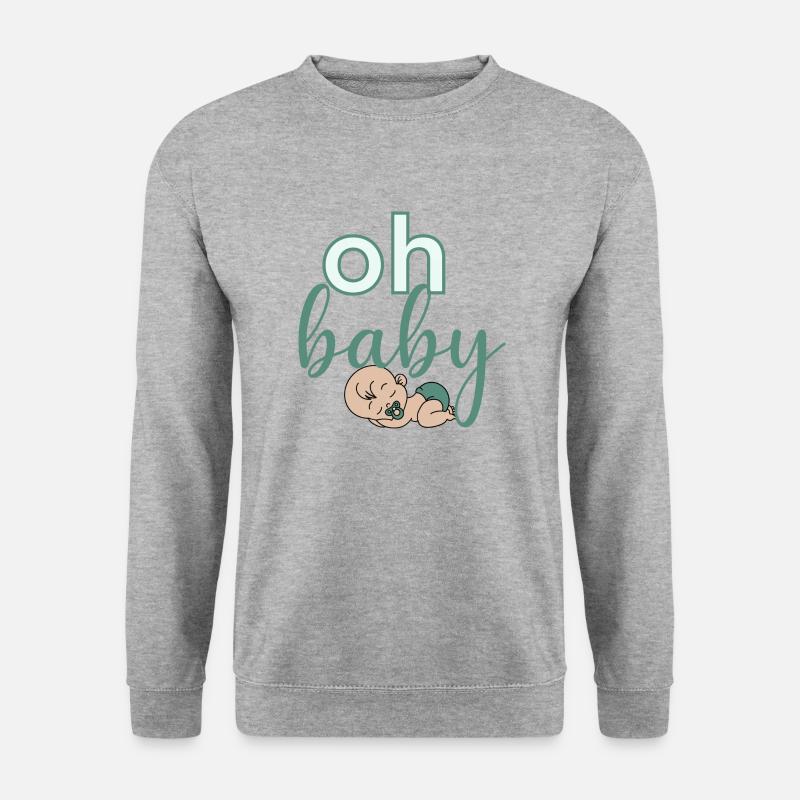 Oh Baby - Unisex Pullover - Weißgrau meliert