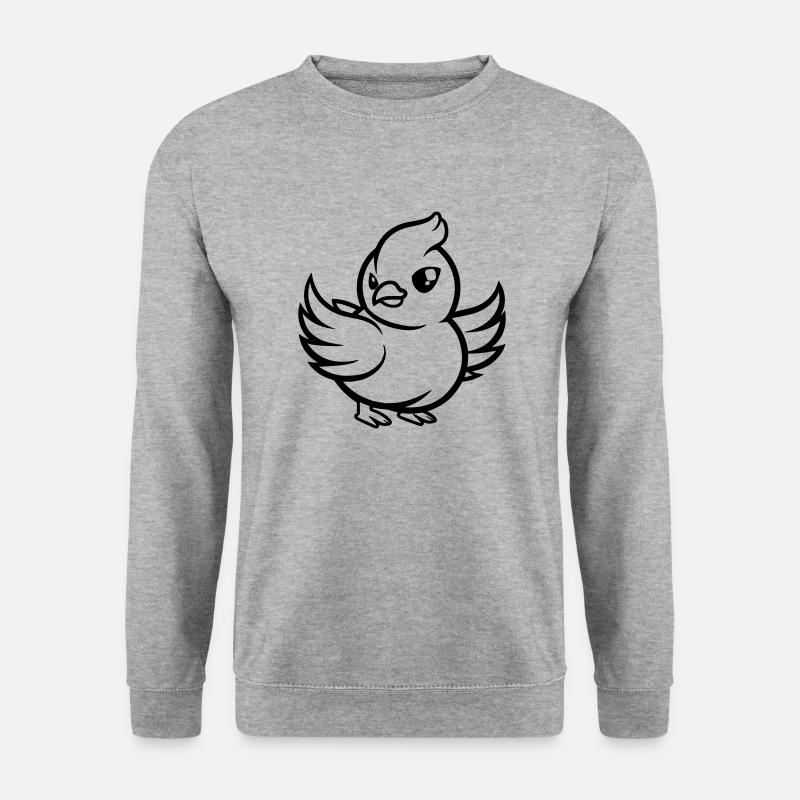 taube comic - Unisex Pullover - Weißgrau meliert