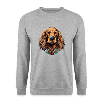 Chien Chien Teckel - Sweat-shirt Unisexe - gris chiné - Devant - Alina (178cm) & Michal (187cm)
