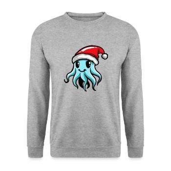 Jellyfish Christmas - Unisex Sweatshirt - salt & pepper - Front - Alina (178cm) & Michal (187cm)