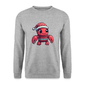 Crabe homard Noël - Sweat-shirt Unisexe - gris chiné - Devant - Alina (178cm) & Michal (187cm)